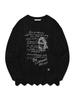 KIRSH Collection Print Scallop Knit [Black]