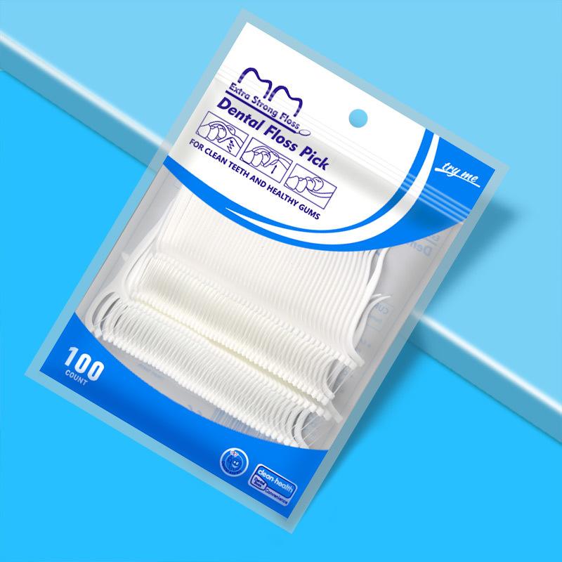 100 Pieces High-tensile Ultra-fine Round Wire Disposable Dental Floss Sticks