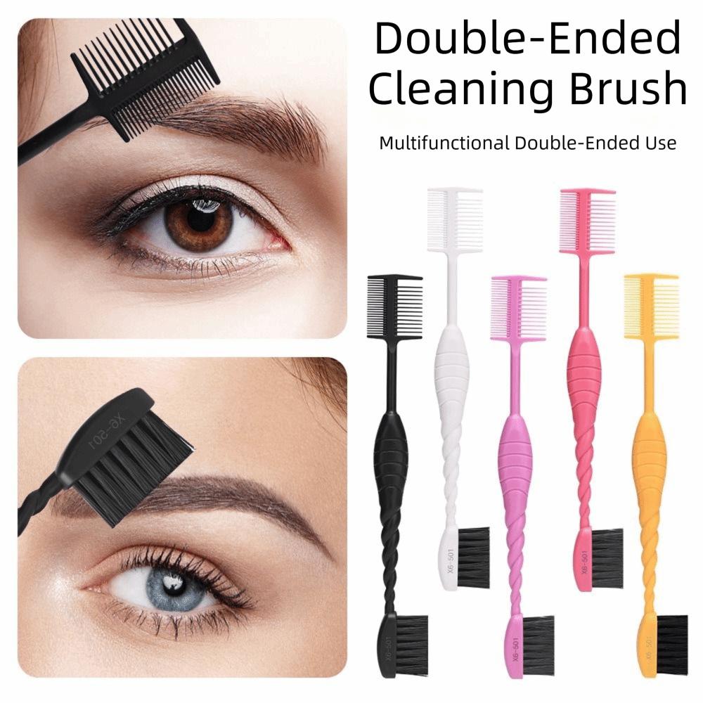 Foldable Eyebrow Brush Comb Double Headed Dust Brush Quick Hair Dye Applicator Brush  Daily Beauty