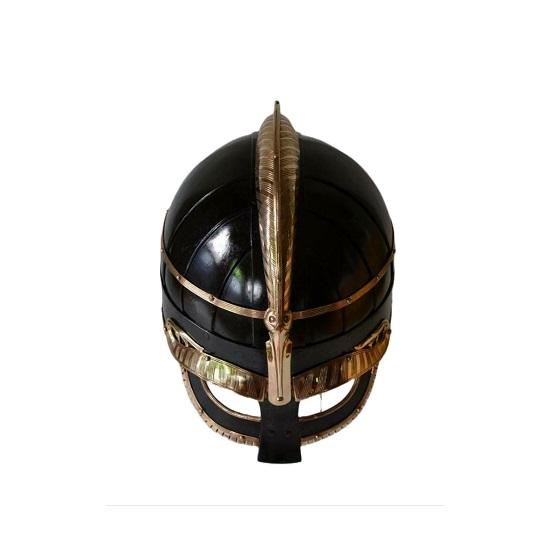 Mittelalterlicher Helm aus Stahl, Messing, Vedel oder Wikingerhelm, Rittermuseumshelm