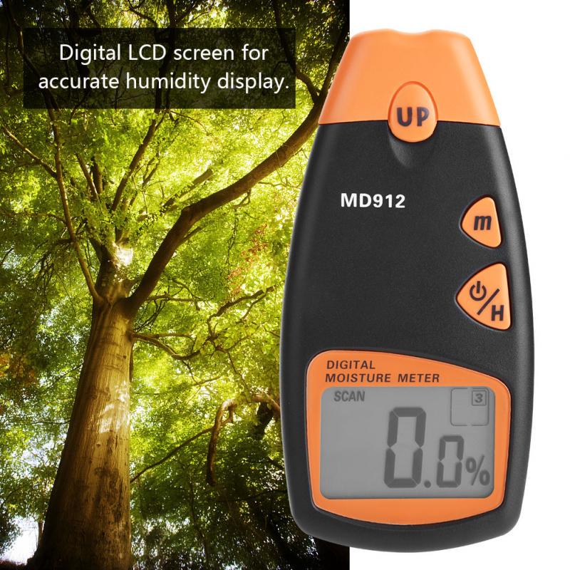 MD912 Digital LCD 2/4 Pin Wood Moisture Meter Detector Timber