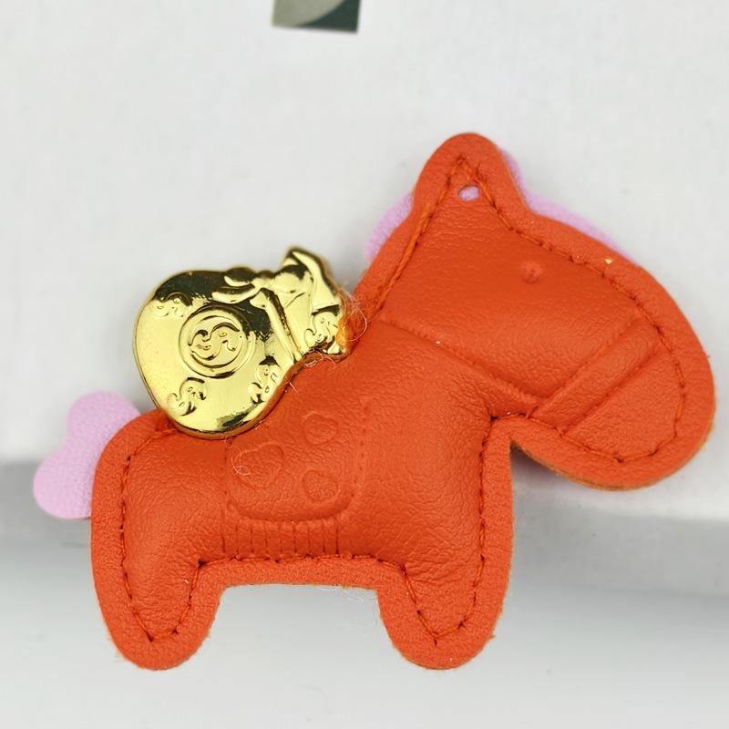 Money Soon In the New Year, Leather Bag Pendant, Cartoon Pony Keychain Pendant, Couple Love Pony Accessories