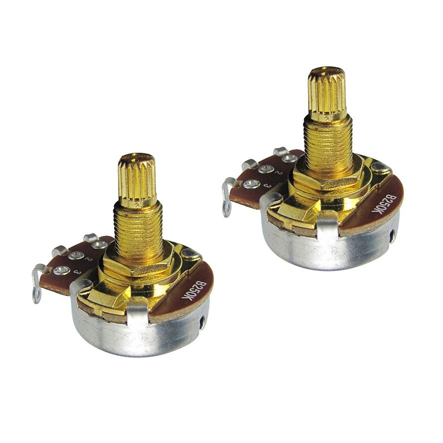NEW 2pcs Full Size Long Split Shaft Potentiometers A500K / B500K/A250K /B250K Pots Tone Volume Control for Guitar Bass