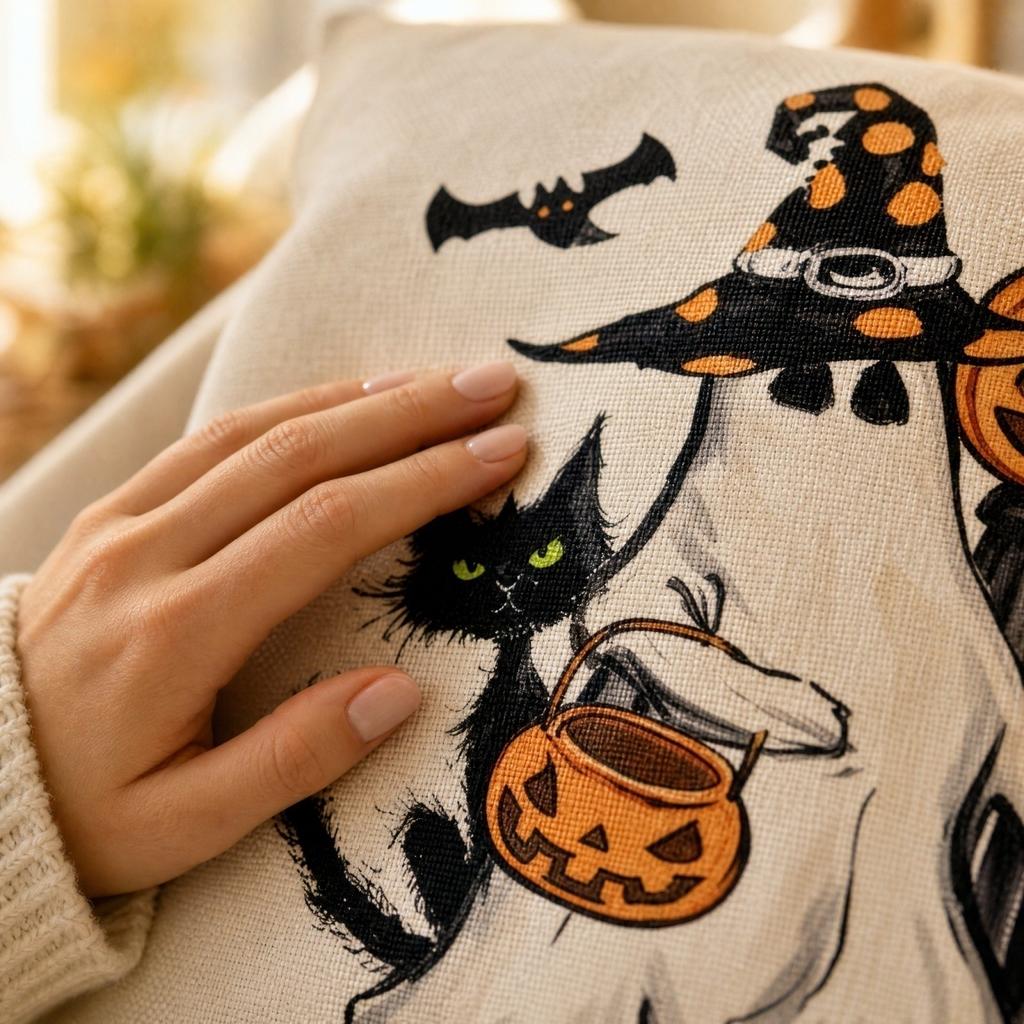 Halloween Funny Cover 4545 Cm Decorative Throw Case for Couch Sofa