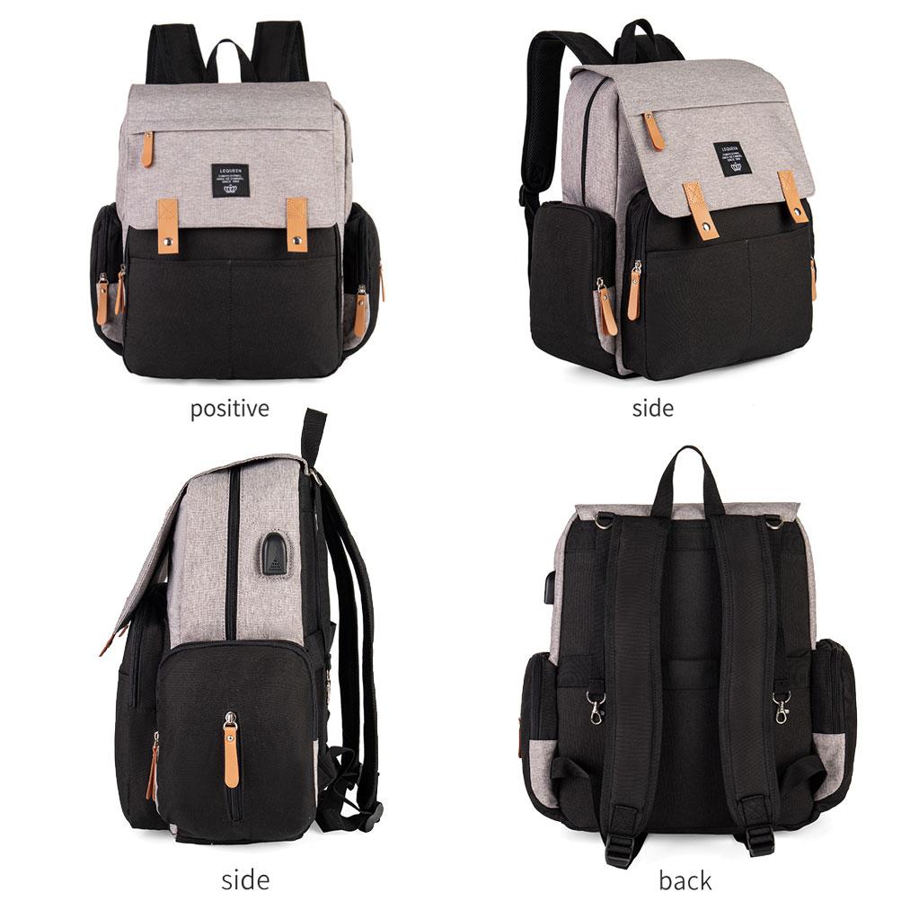 Lequeen Nappy Backpack Bags Mummy Large Capacity Bag Mom Baby Multi-function Waterproof Outdoor Travel Diaper Bags for Baby Care