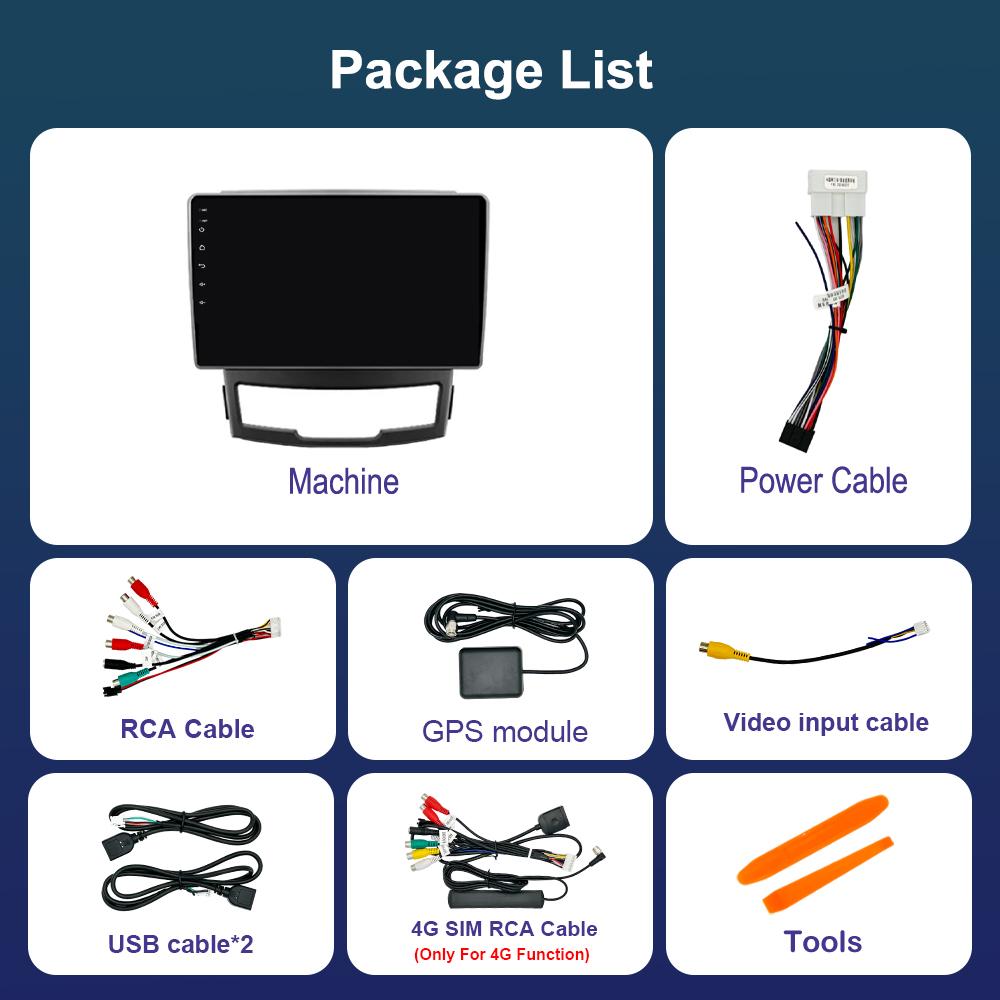 For SsangYong Korando 3 Actyon 2 2010 - 2013 Car Radio Multimedia Player 4G GPS Navigation Carplay Android OS WiFi Touch Screen
