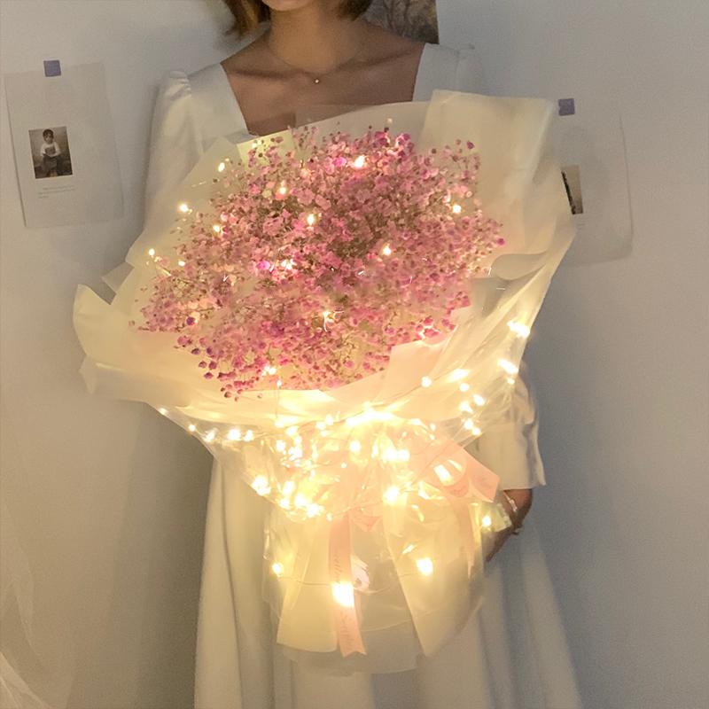 1Pc Multipurpose Flower Wrapping Paper Cellophane LED Bouquet Packing With Led Light Waterproof