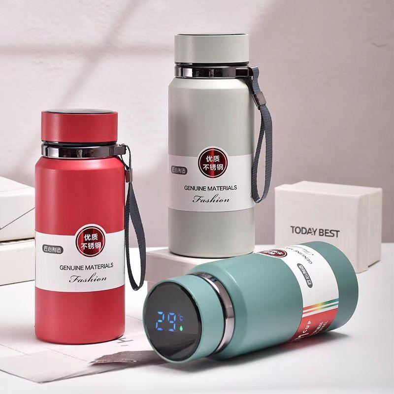 Large capacity intelligence Thermos Cup 800ml Vacuum Flasks Portable Stainless Steel Thermos Cup Water Bottle Travel Tea Mug Office Thermos Cup