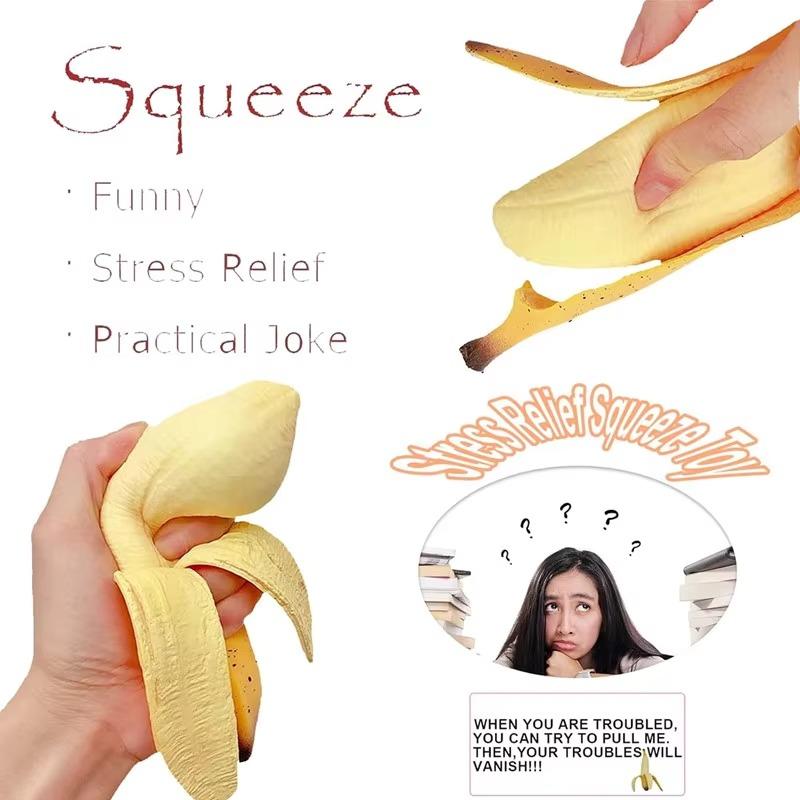 1 Stück Banane Stressabbau Weiche Simulationsfrucht Orange Mais Quetschspielzeug Dehnbares Bananen Fidget Spielzeug Neuheit Spielzeug Party Mitgebsel