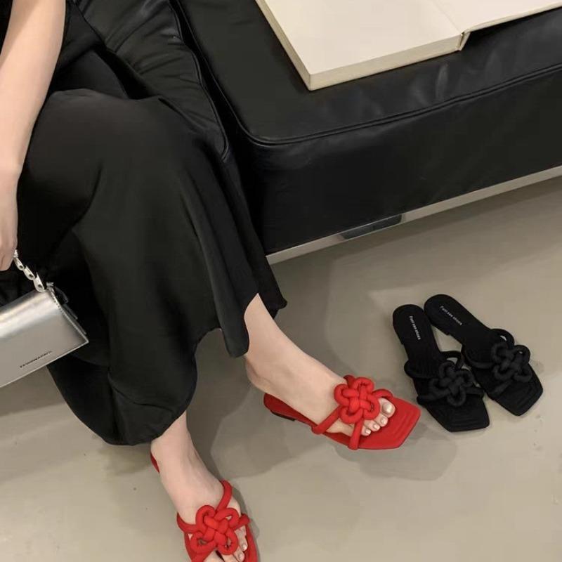 Fashion 2025Designer Summer Women Fashion Butterfly-knot Slippers Casual Open Toe Beach Vacation Slides Party Dress Shoes