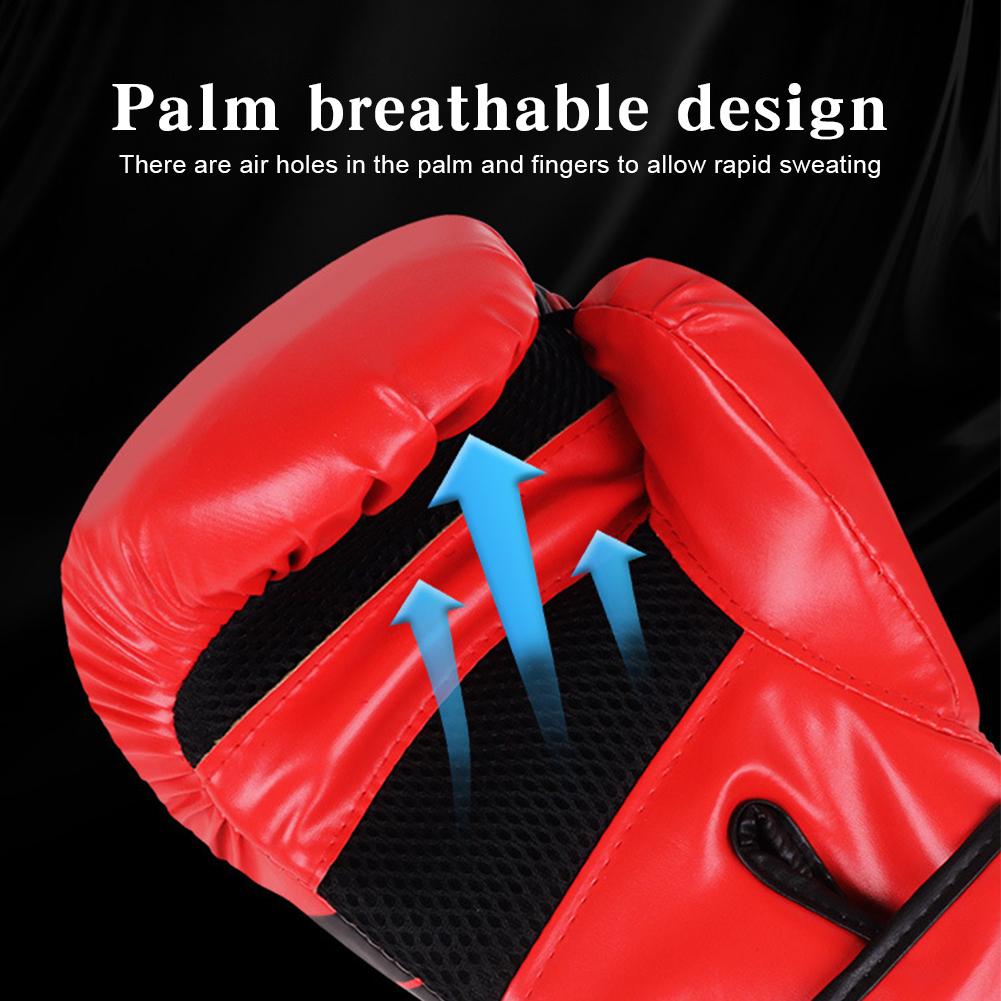 Boxhandschuhe Box-Trainingshandschuhe Klettverschluss Sandsackhandschuhe PU-Leder Verstellbare Pratzen für Kinder Erwachsene