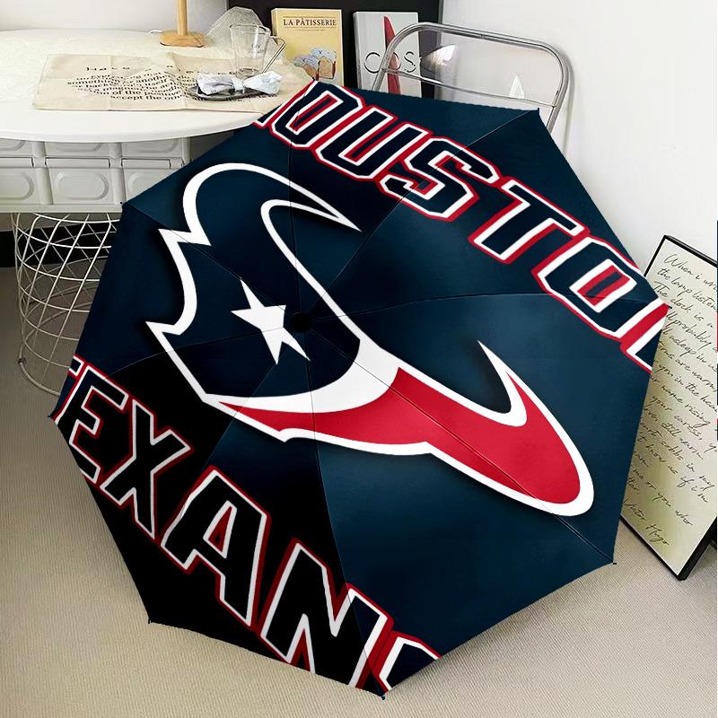 basketball Texans Logo Umbrella Folding umbrella, automatic umbrella 8-Frame for Travel, camping Use Gift for Halloween Christmas