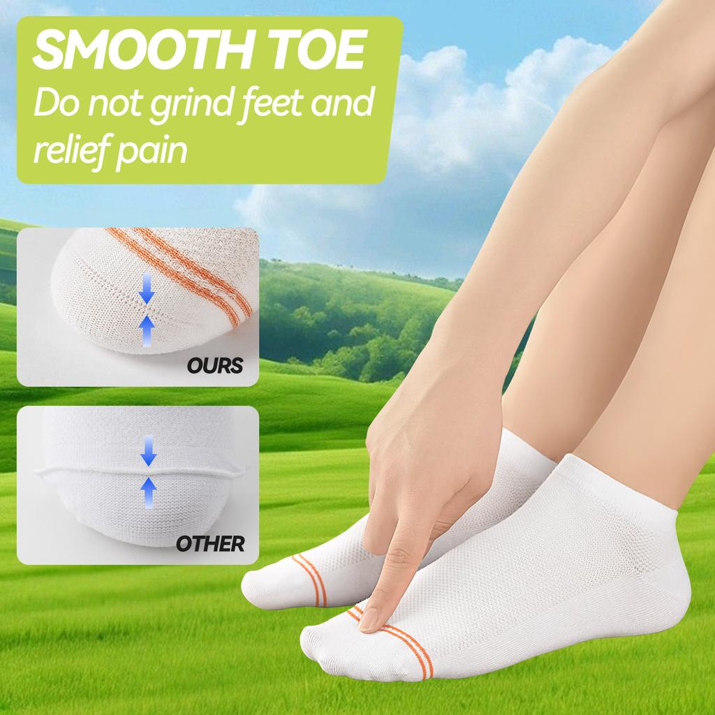 Children's Summer Half-Mesh Boneless Ankle Socks Ages 3-16+, Boys Girls and Teenagers Breathable, Sweat-Absorbent Combed Cotton