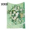 Pre-treated Blanket Oil Painting Nap Blanket, Soft Warmth Double-Sided Flannel, Digital Cozy Warm Flannel Print Shrink-Resistant Machine