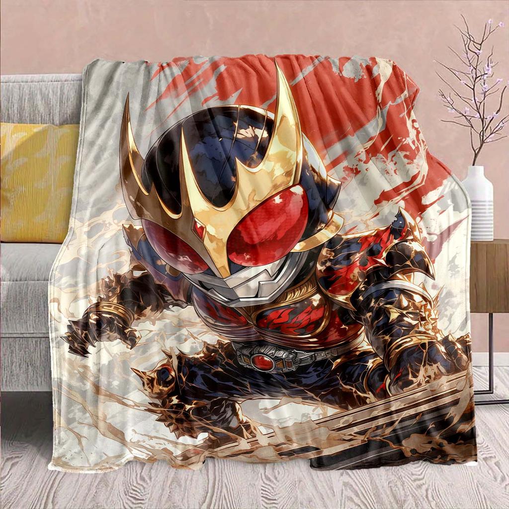 Kamen Rider Anime Flannel Blanket – Soft, Warm, Perfect for Sofas, Bedding, Camping, Travel, Office, and Home Decor – QJY