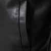 Men's Casual PU Leather Motorcycle Jacket with Stand Collar