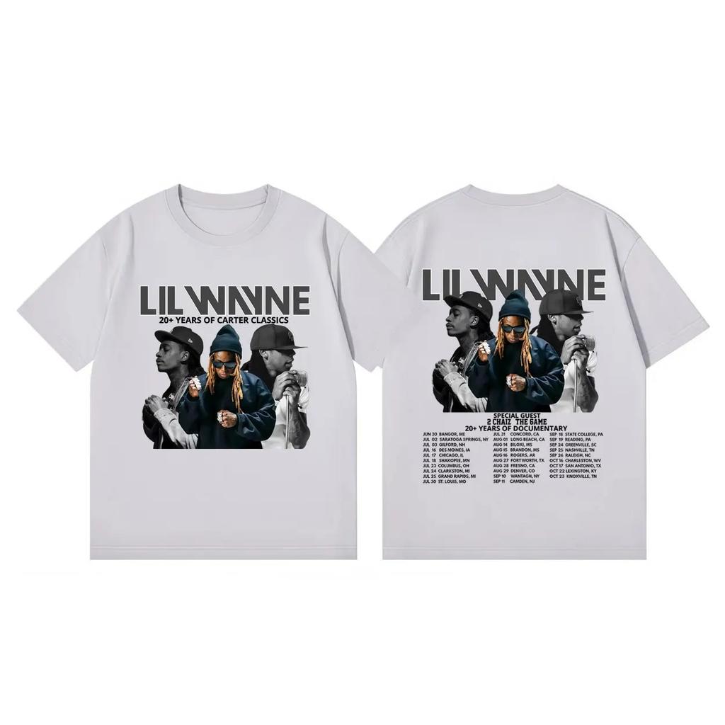 Summer Casual Fashion Loose T-shirt Rapper Lil Wayne Tour 2026 Graphic T Shirts Unisex Women Hip Hop Vintage Short Sleeve T-shirts
