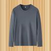 Men's Solid Color Long Sleeve T-Shirt, Imitation Cotton Milk Silk, Round Neck, Spring/Autumn, Large Size, Soft Fabric.