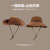 American retro western cowboy hat women's winter outdoor climbing hat western Sichuan travel visor men's sunscreen bucket hat
