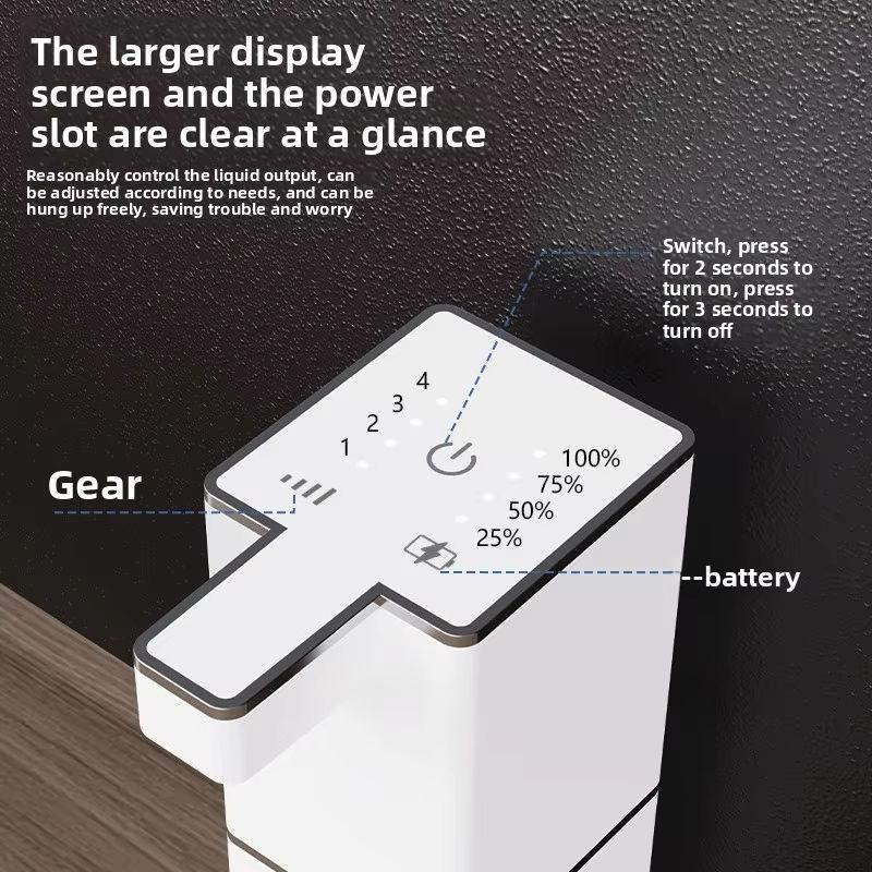 380ML/12.8OZ Touchless Wall Mounted Automatic Senor Soap Dispenser 4 Levels Adjustable Hand Sanitizer Pump Dish Washing Machine