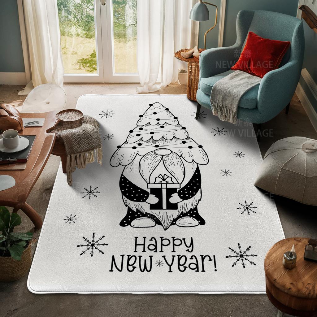 House Entrance Carpet Home Door Mat Living Room Bath Foot Bathroom Non-slip Water Absorption Rugs Bath Merry Christmas Winter