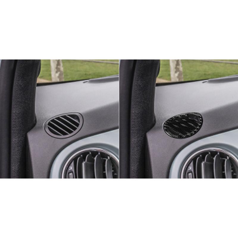 For Fiat 500 2012—2015 Carbon Fiber Car Accessories Auto Dashboard Trument Sides Air Vents Cover Trim Sticker Modification