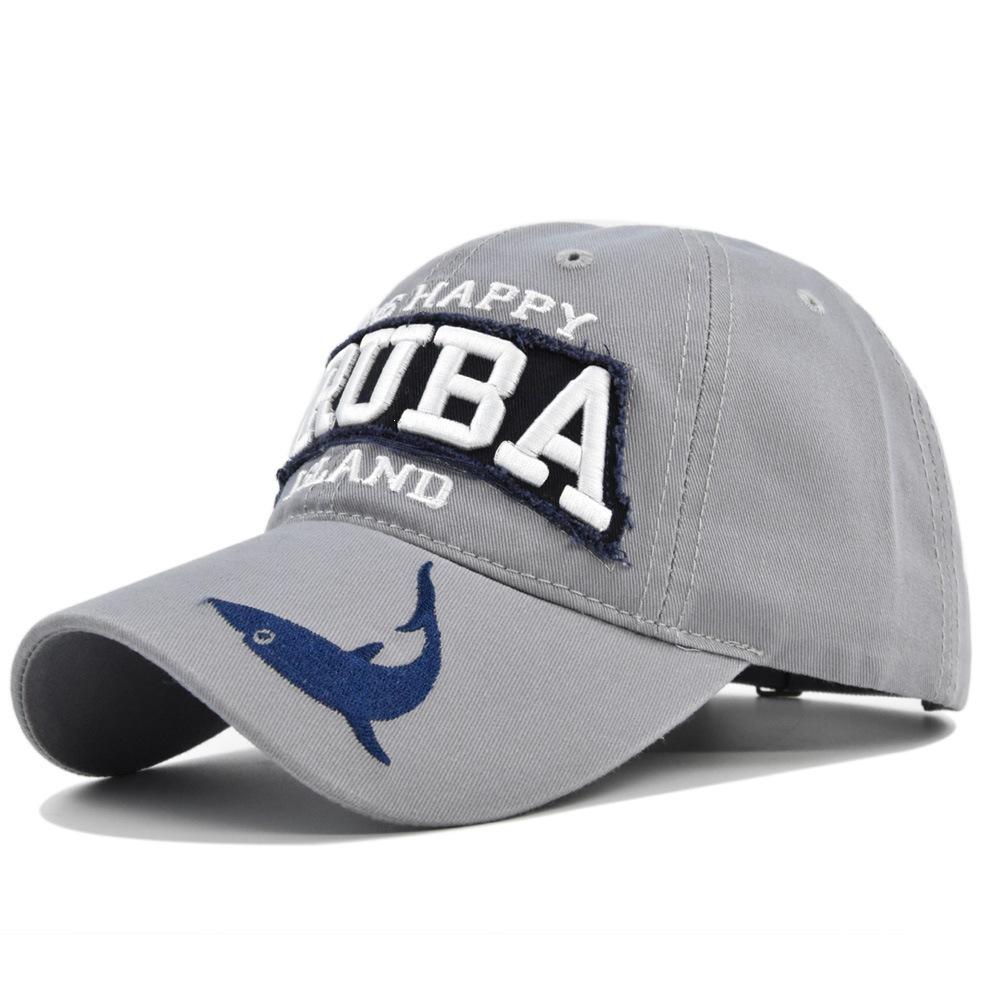Casquette de baseball brodée lettre Aruba broderie requin casquette à visière chapeau de soleil pour homme réglable Adjustable