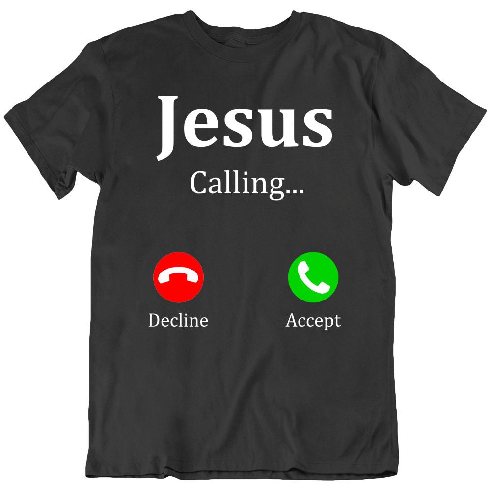 Jesus Calling God Christ Christian Phone Funny T-Shirt Tee Gift New