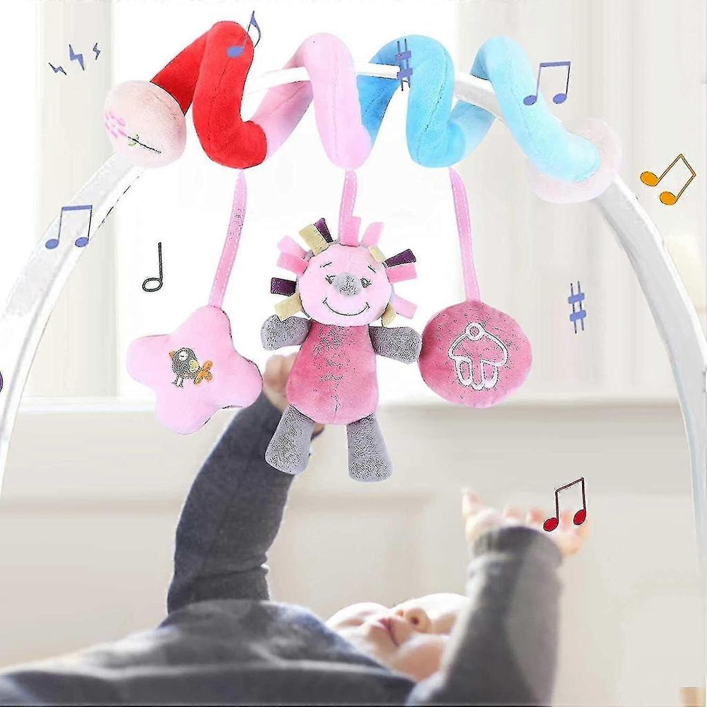 Plush Pram Toy, Spiral Plush Pram Bar Toy, Educational Toy Accessories, Cot Toys for Boys and Girls