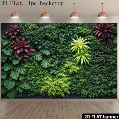 2D Flachdruck Dschungelgrüne Pflanzenwand Kulisse für Studio-Fotoshooting & Livestream