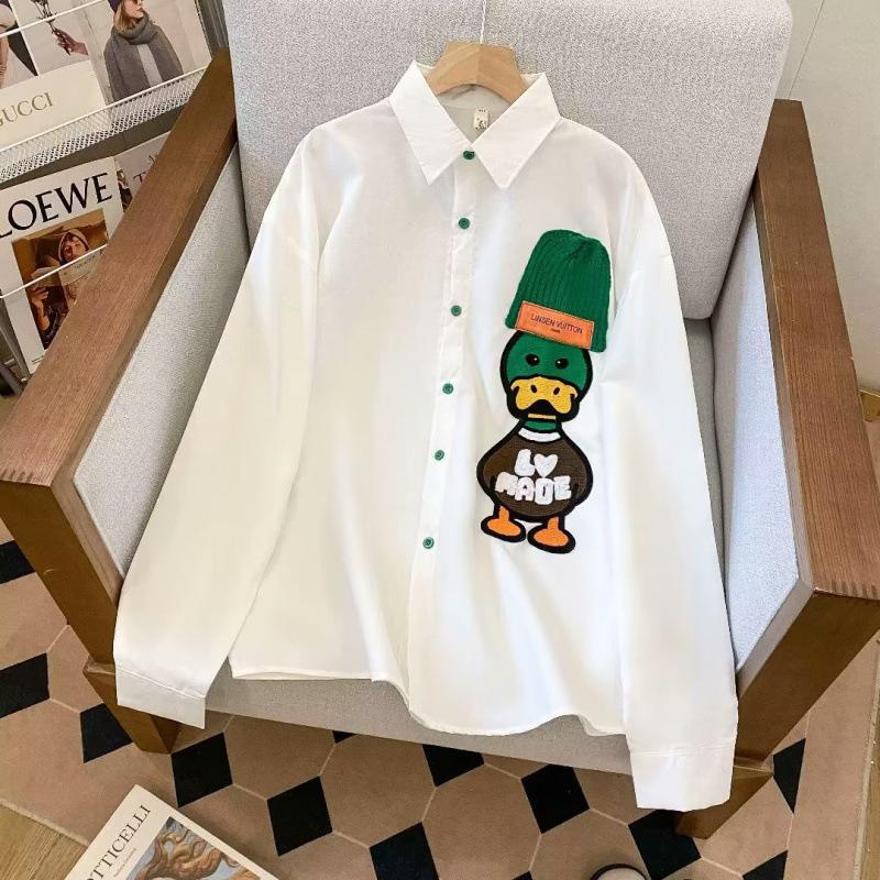 

Мужская рубашка с длинными рукавами и вышитым узором в стиле ретро 2XL белый