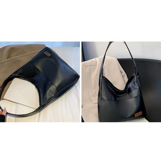 Velkokapacitní retro taška Vodotěsná taška z umělé kůže Stylové úložné pouzdro s texturou pro ženy, doplňky