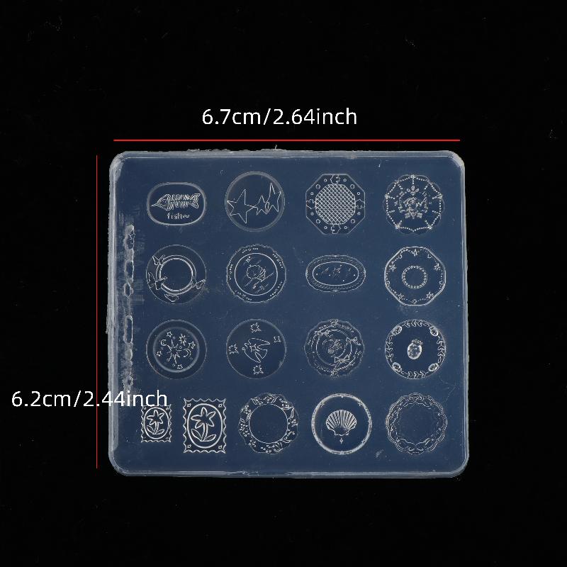 Nail Art Mini Dinner Plate Mold 3D Relief Manicure Templates Nail Art Transparent Silicone Nail Mold