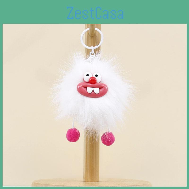 Bucktooth Coal Cute Ball Plush Keychain Backpack Charm Stuffed Gift For Students