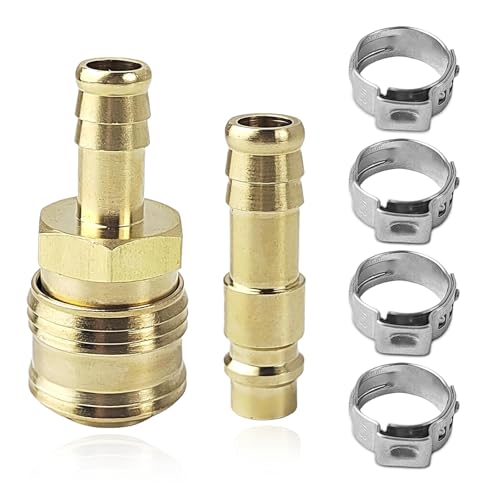 1 Set Air Compressor Hose Connector 10mm Self-Tightening Hose Clamp 47mm X 10mm For Air Hose Lines And Pneumatic Tools Parts