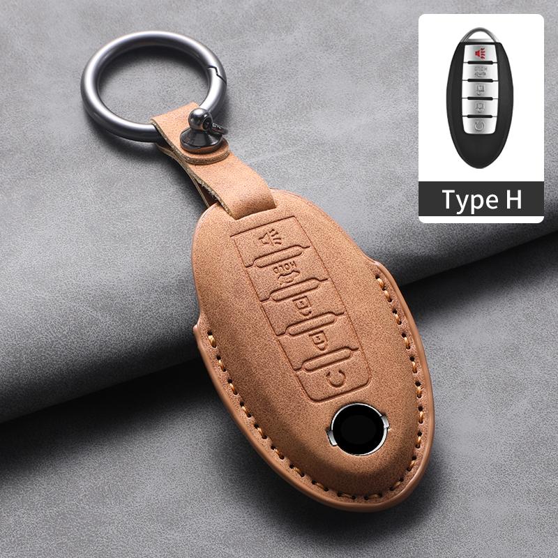 5 Buttons Leather Car Remote Key Case Cover For Nissan X Trail T32 2020 Rogue Patrol Murano Htrail Maxima Altima Sentra Qashqai