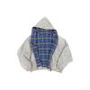 Herren Übergroßes Kapuzen-Sweatshirt mit Reißverschluss Beidseitig tragbar Patchwork-Design Lässige Streetwear