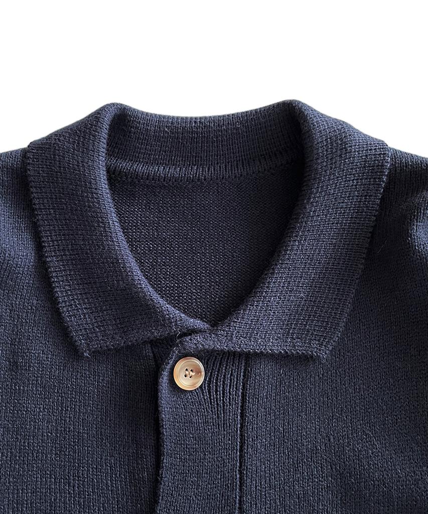 TENNIS BOY CLUB Collar Cardigan Navy