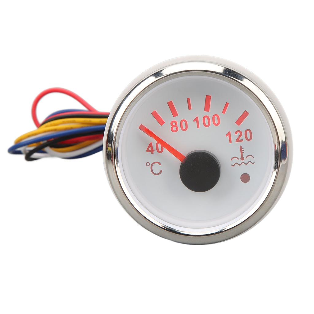 52MM Měřič teploty vody 40 až 120 stupňů C DC9 až 32V Ručičkový měřič teploty vody s podsvícením