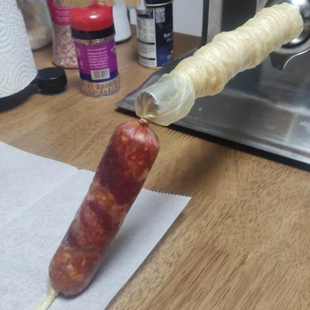 5m Collagen Casing Smoked Sausage Caliber 26mm Meat Poultry Tools Cooking Tools Sausage Packaging Tools Sausage Filling Making