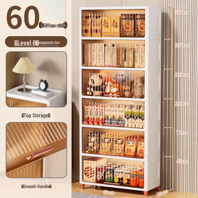 Light Luxury Multi-layer Transparent Storage Cabinet for Toys and Household Use