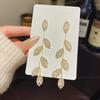 925 Sterling Silver Full Diamond Tassel Earrings – High-End European & American Style, Super Shiny, Luxurious Ear Jewelry for Women.