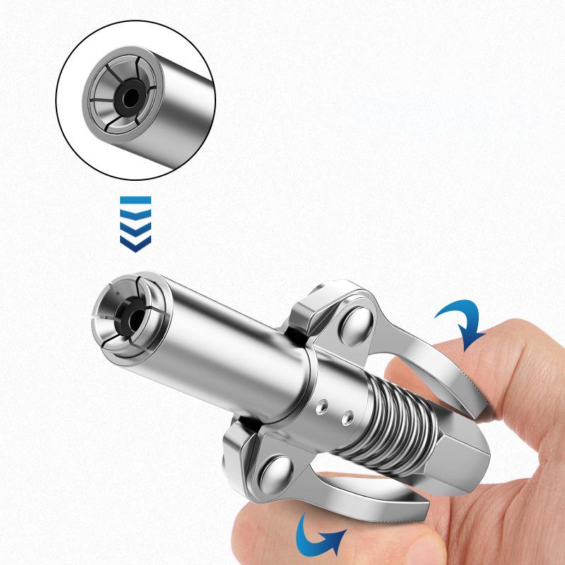 Grease Gun Coupler Heavy-Duty 10000 PSI NPTI/8 Quick Release Oil Pump Tip Tool Pressure Grease Nozzle Car Syringe Lubricant Tip
