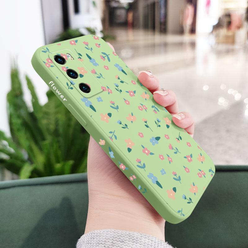 Mini Flowers Phone Case For Huawei P40 P50 P30 P20 Pro Lite Nova 5t Y7A Mate 40 30 20 Pro Lite Liquid Silicone Cover