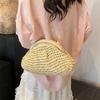 Summer  Straw Weaving Crossbody Bag Fashionable and Casual Shell Bag Women's Shoulder Bag with Excellent Texture