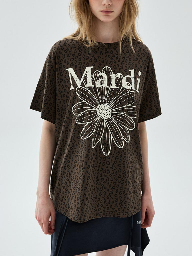 [mardimercredi] Leopard Flower Cracked T-shirt