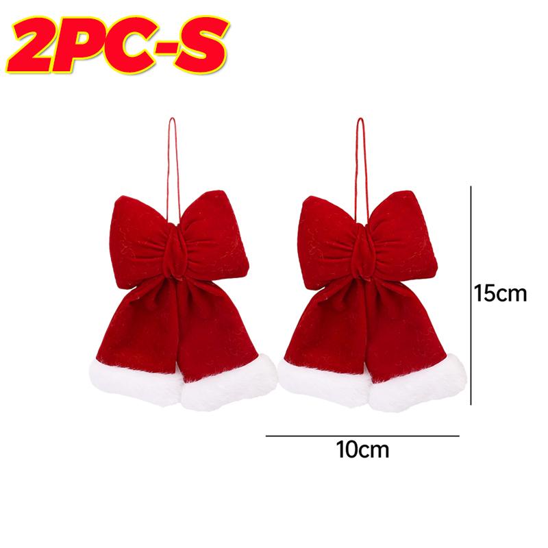 Christmas Red Velvet Bows DIY Wreaths Door Windows Ornaments Xmas Tree Hanging Pendants Home Wedding Party Decoration Supplies