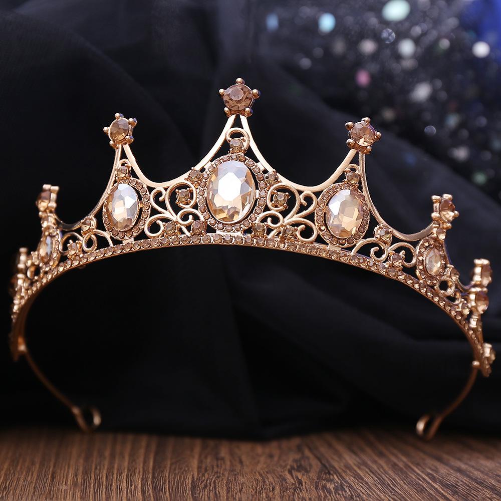 Neue Brautkopfbedeckung, exquisite Strasskrone Braut Prinzessin Krone Hochzeitszubehör Krone Haarschmuck