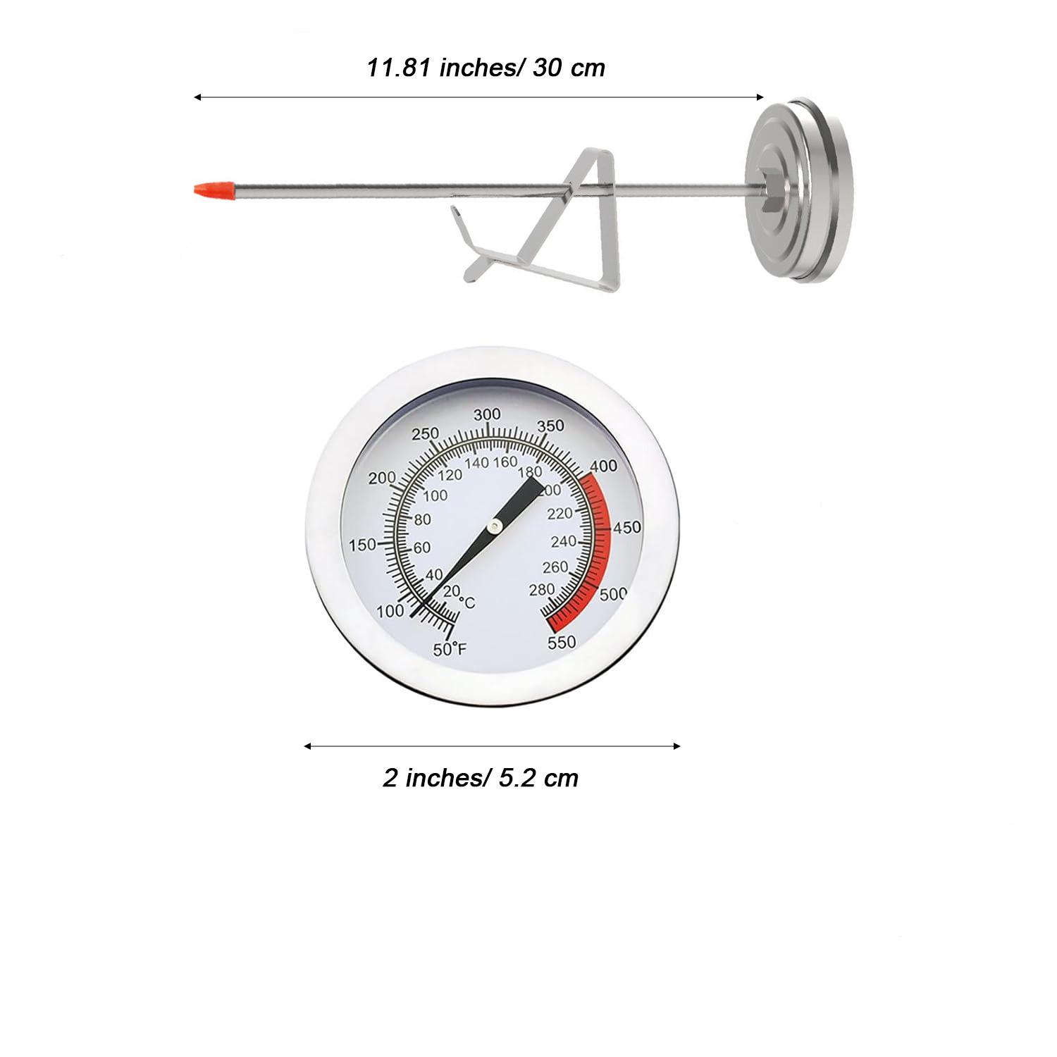 

Кухонный термометр с зажимом для кастрюли, мгновенный термометр для мяса, длинный циферблатный термометр для приготовления пищи, приготовления конфет, жарки во фритюре