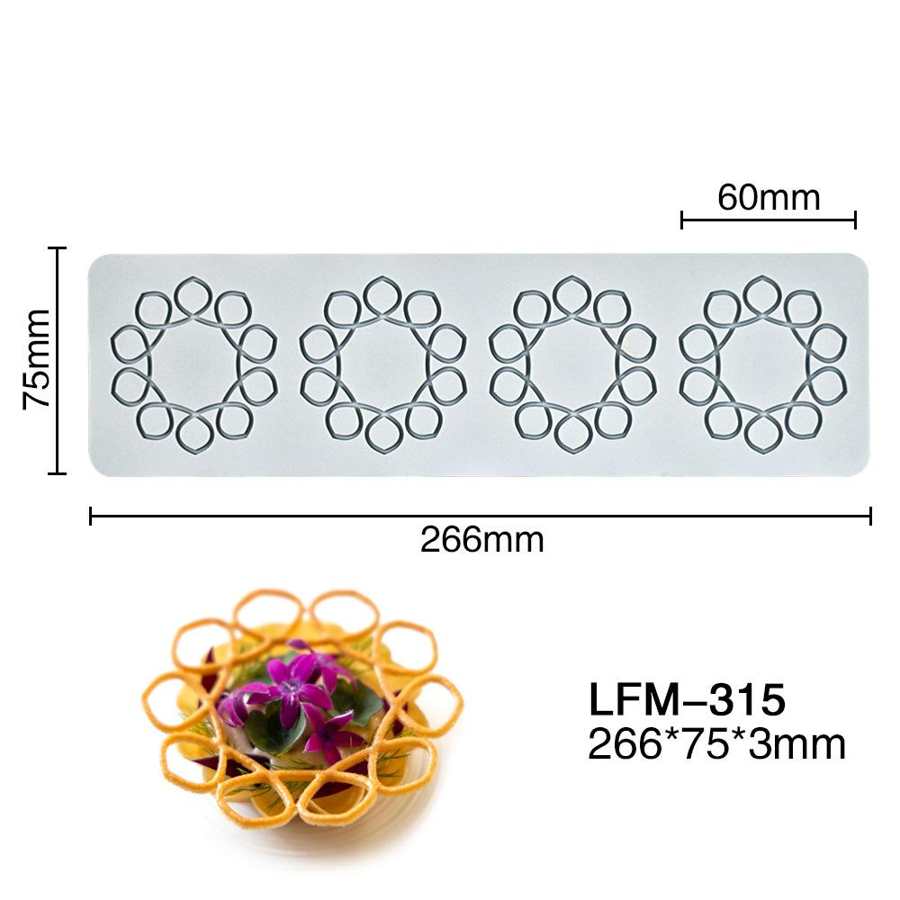 Chinoiserie Pavilion Cool Pad Dantelă Întoarsă Zahăr DIY Frunză Floare Lebădă Ciocolată Subțire Crocant Decorare Tort Copt Formă Silicon